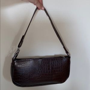 Brown Croc Shoulder Bag